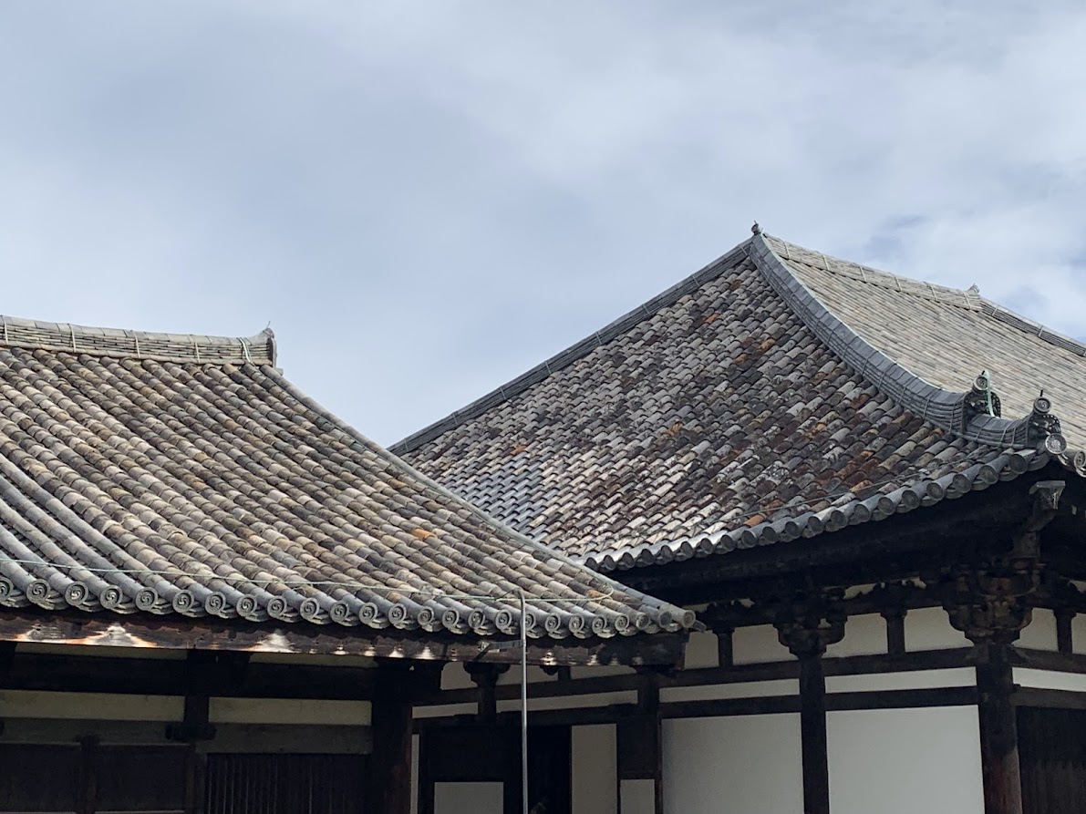 元興寺の天平瓦の拡大写真