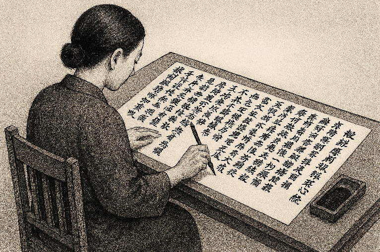 写経のイメージ画像 Image of sutra copying (Shakyo)