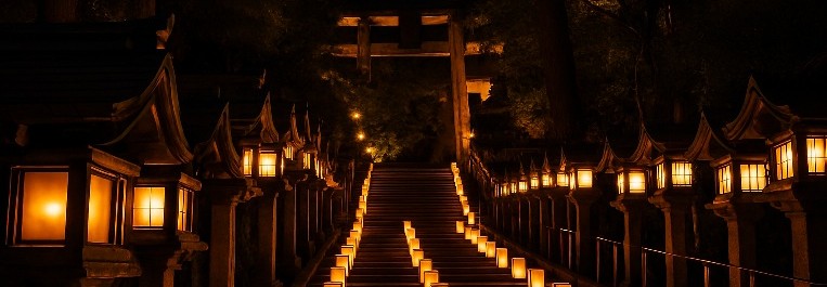 生駒聖天さんの彼岸万灯籠の画像小 Small image of Ikoma Shoten Higan Manto lanterns